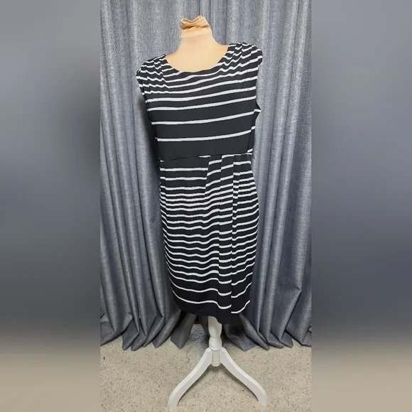 Enfocus Studio Dresses | Enfocus Studio Black And White Striped Midi Dress | Color: Black/White | Size: 16w | Rubysan72's Closet